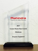 Awared Mahindra's 2017 market in Oklahoma